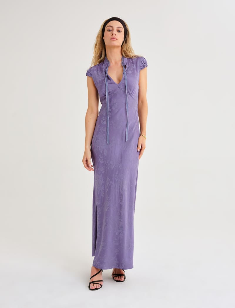 Indigo Jacquard Maxi Dress by Portofino