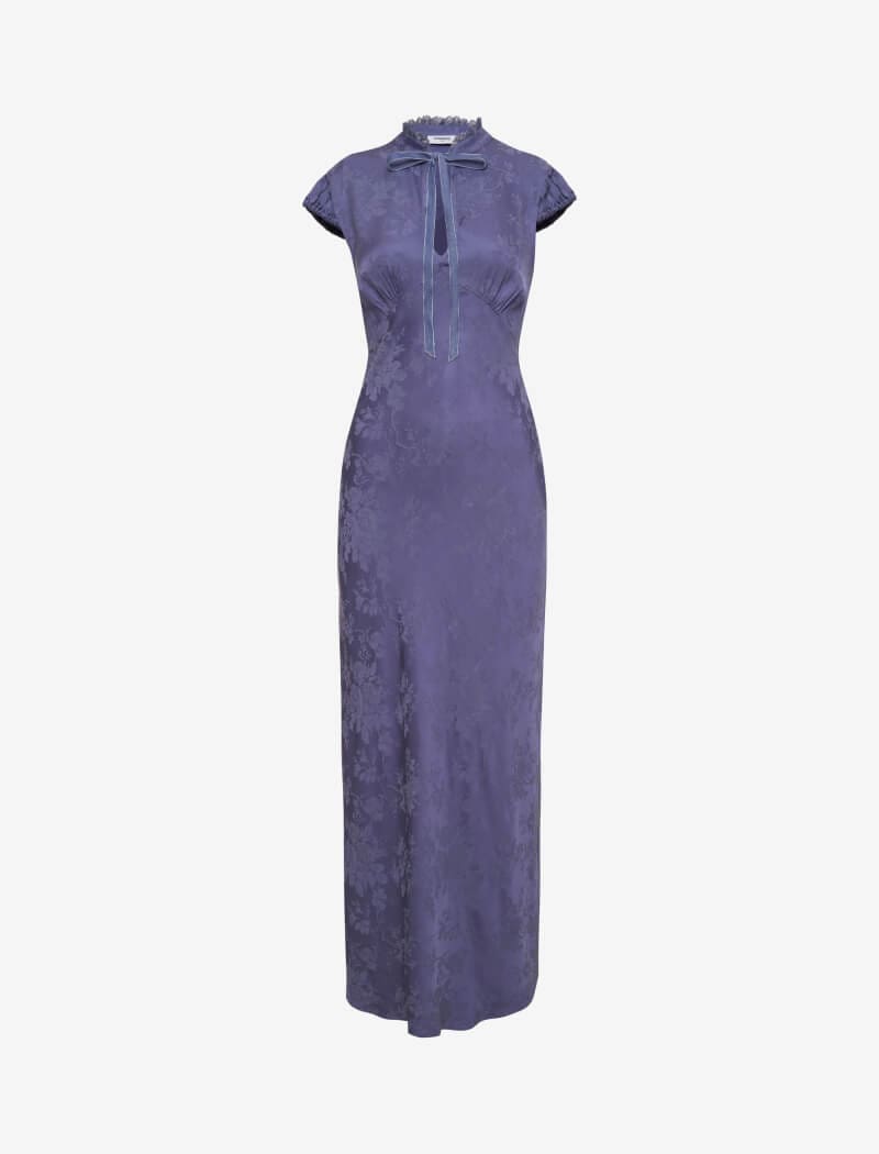 Indigo Jacquard Maxi Dress by Portofino