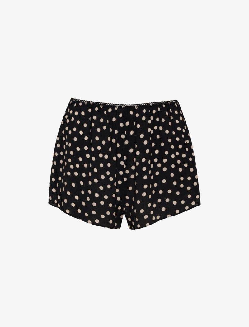 Black Ditsy Dot Bloom Shorts - Floral Print Style