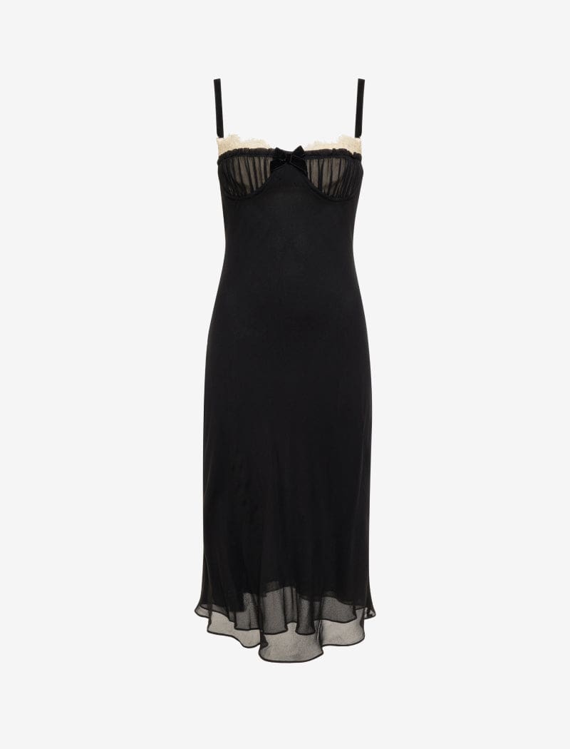 Black Bardot Midi Dress – Elegant & Timeless