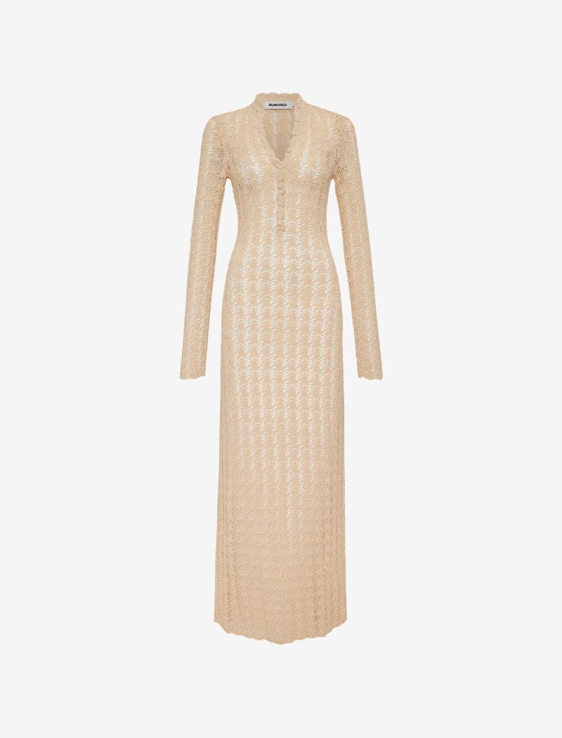 Cream Ventura Crochet Maxi Dress - Boho Beachwear