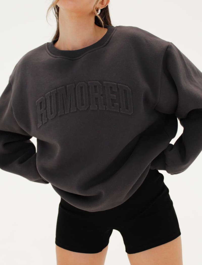 Classic Washed Black Crewneck Sweatshirt