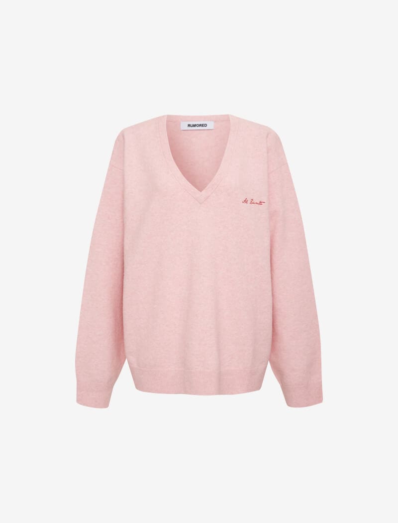 Al Dente Pink Vail V-Neck Sweater