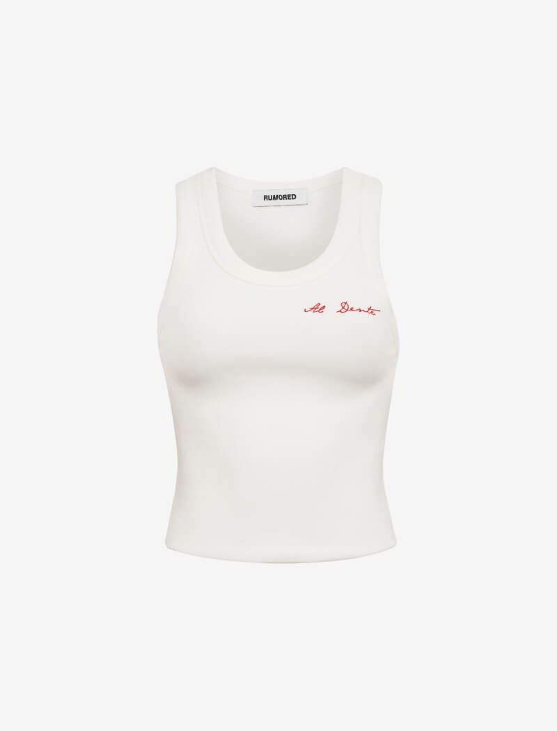 Al Dente White Yankee Tank Top