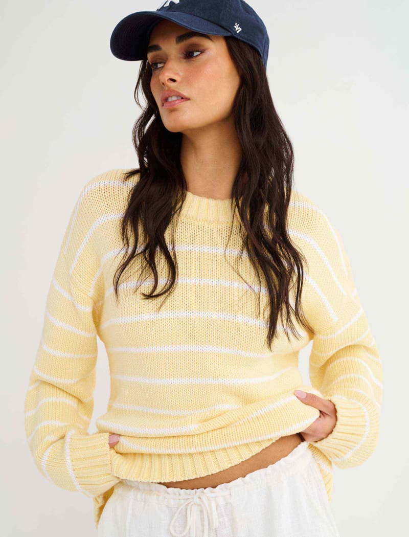 Banana Stripe Bayside Sweater