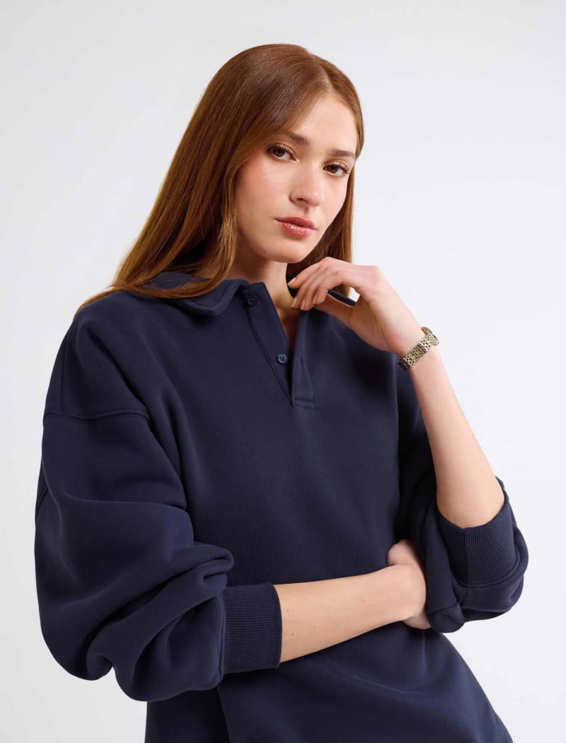 Navy Airport Crewneck Sweatshirt for Travel