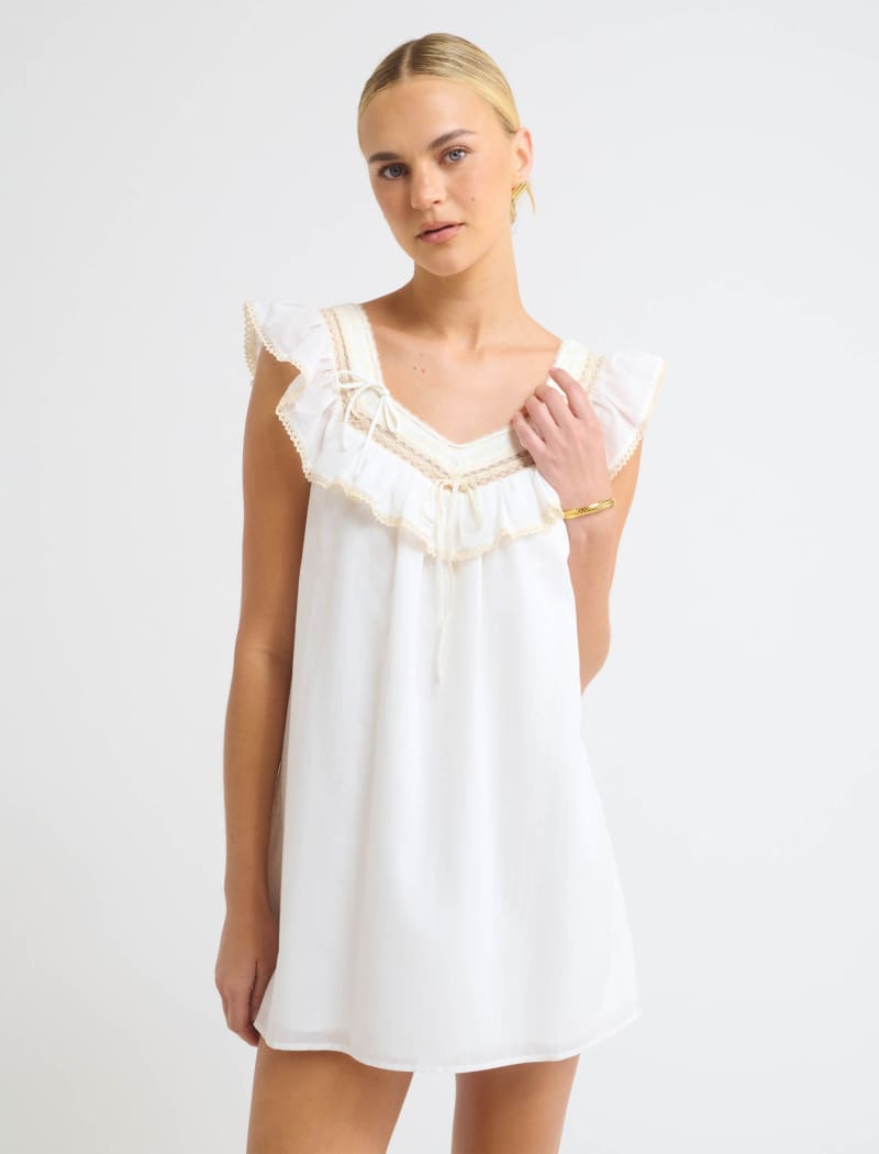 White Mini Teacup Dress for Women