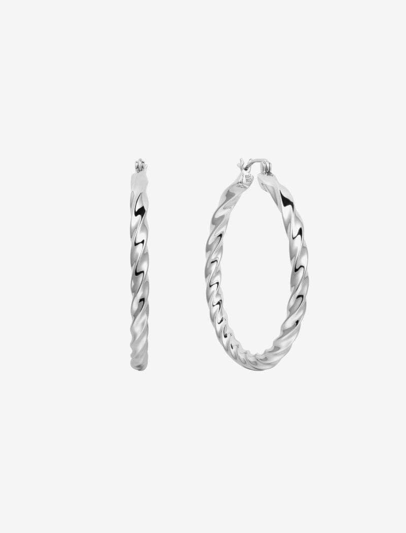 Silver Cherry Hoop Earrings
