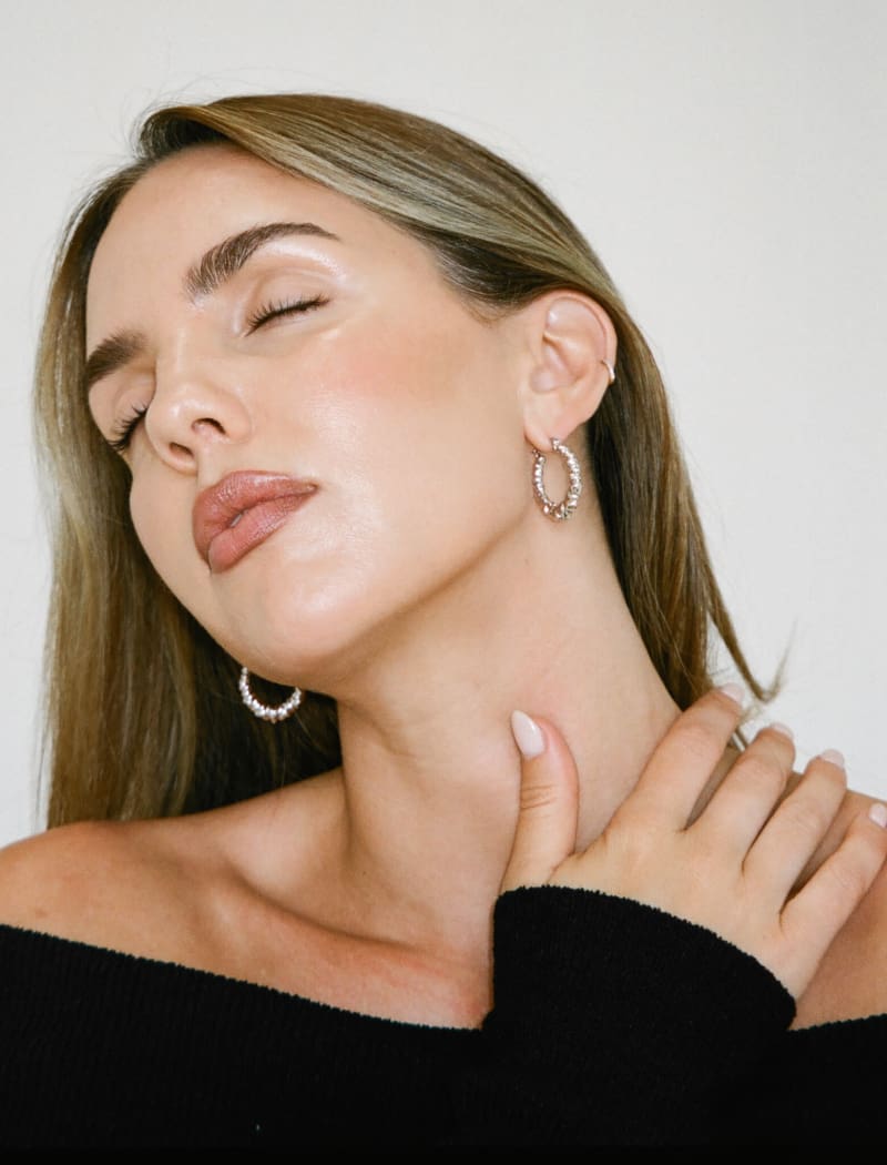 Silver Endless Love Hoop Earrings