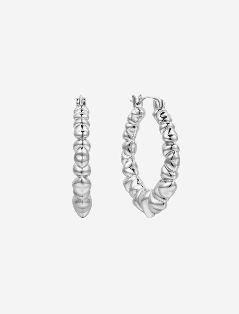 Silver Endless Love Hoop Earrings