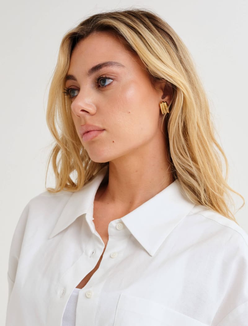 Gold Roxanne Stud Earrings for Everyday Wear
