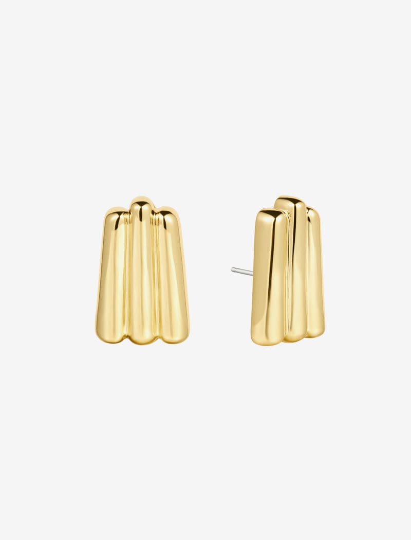 Gold Roxanne Stud Earrings for Everyday Wear