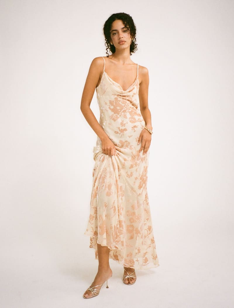 Blush Devore Maxi Dress by Santeria