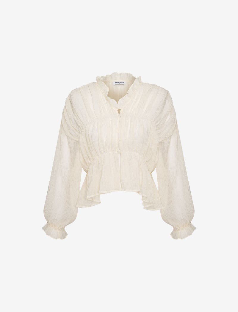 Ivory Cambridge Top - Classic Cotton Shirt
