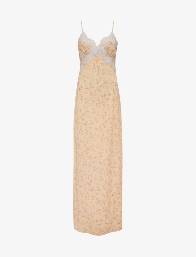 Sunlit Flora Beachwood Maxi Dress for Summer