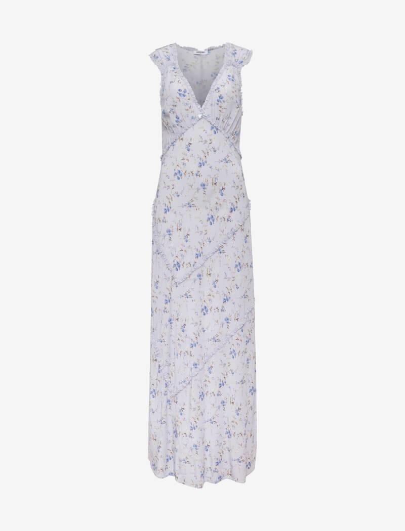 Blue Gardenia Maxi Dress – Flowy & Comfortable