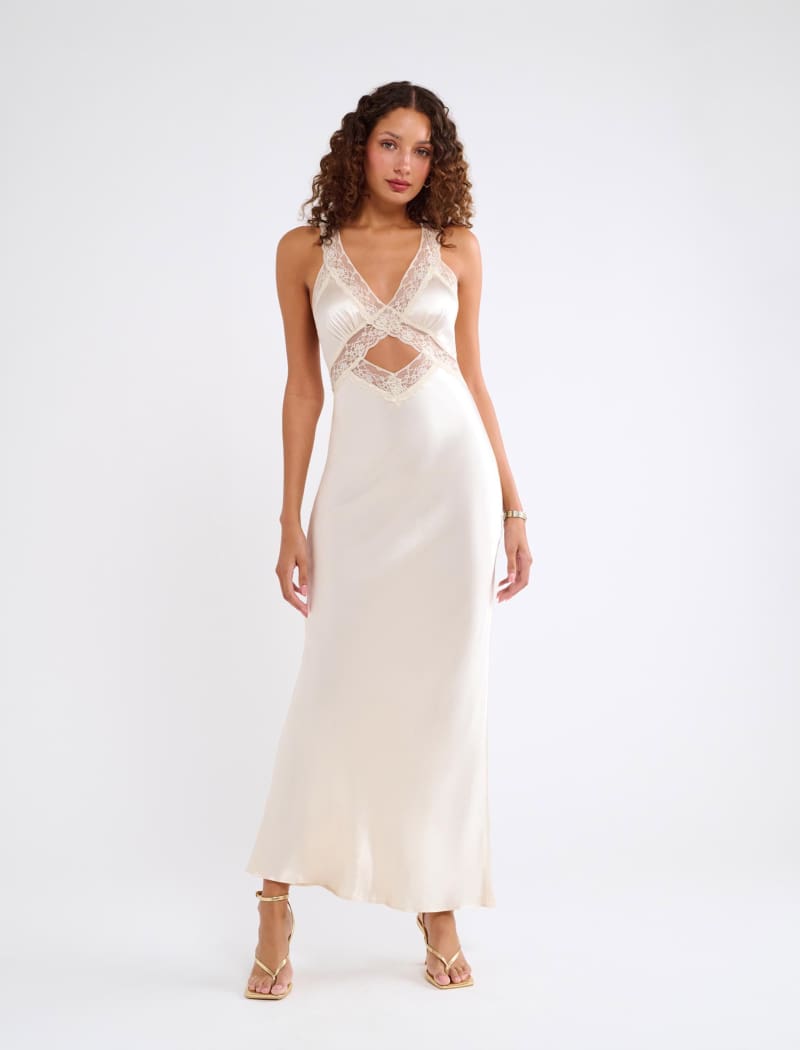 Ivory Crossroads Maxi Dress – Elegant & Comfortable
