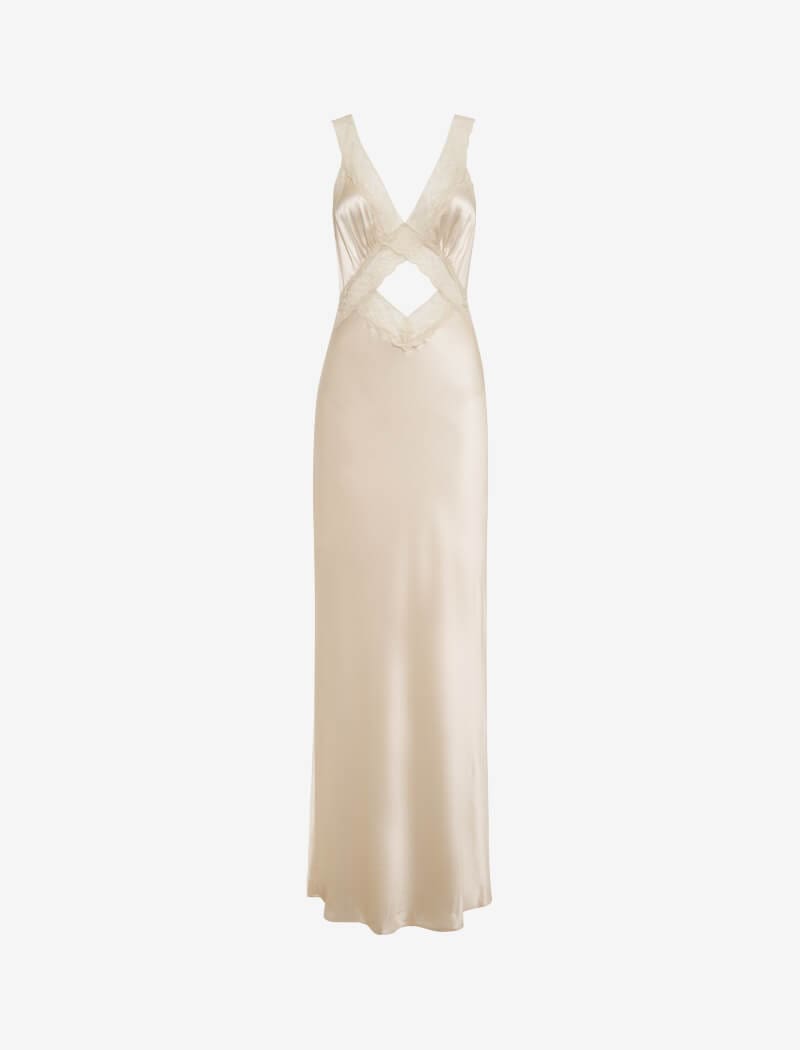 Ivory Crossroads Maxi Dress – Elegant & Comfortable