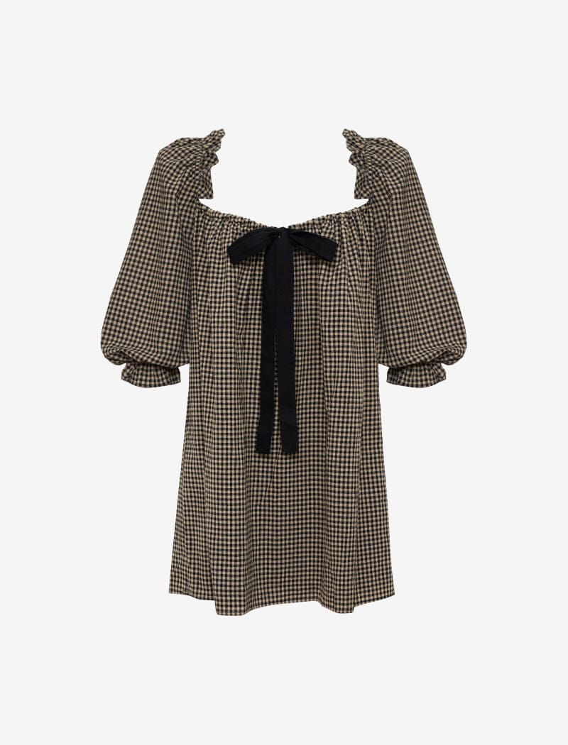Black Gingham Mini Dress by Darling