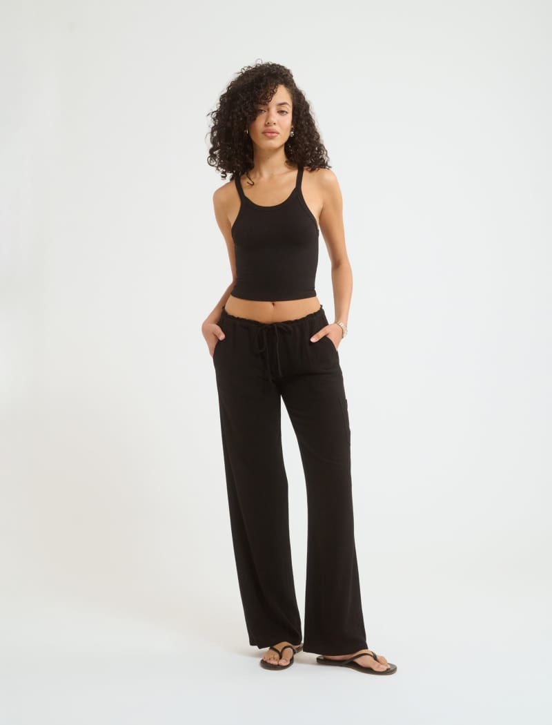 Black Linen High-Fidelity Pants
