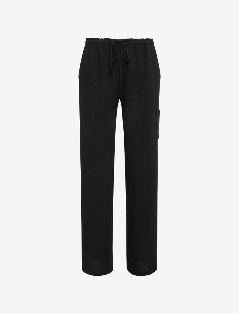 Black Linen High-Fidelity Pants