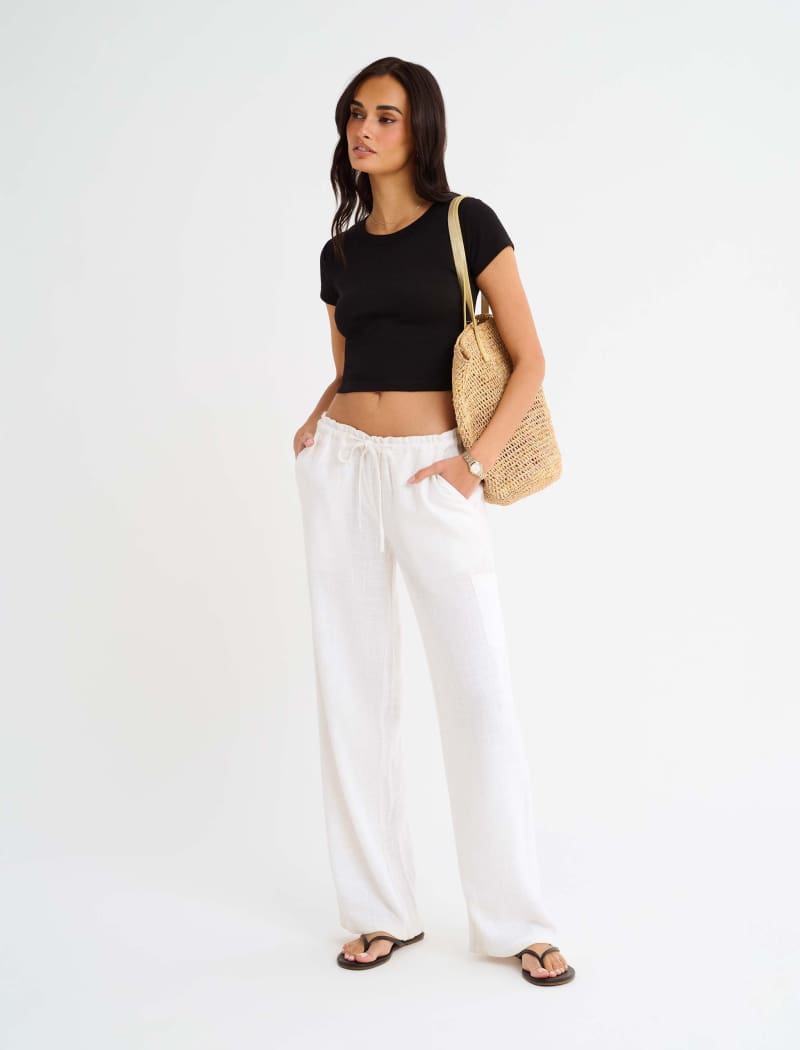 White Linen High Fidelity Pants
