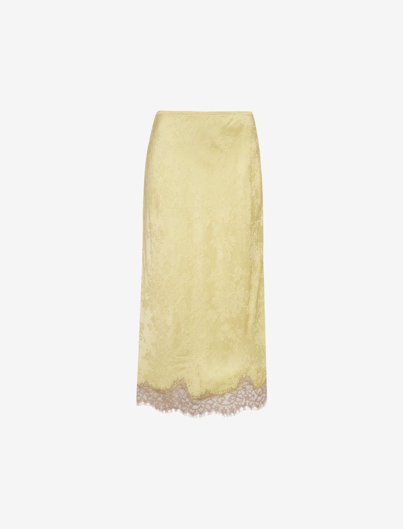 Buttercream Jacquard Lace Midi Skirt for Women