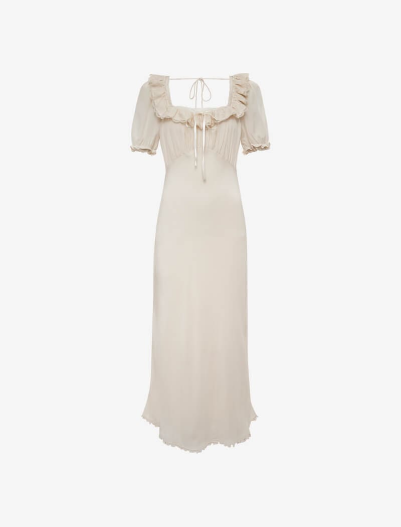 Cream Little House Midi Dress - Timeless Style