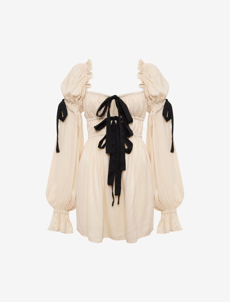 Bone-Colored Macbeth Mini Dress