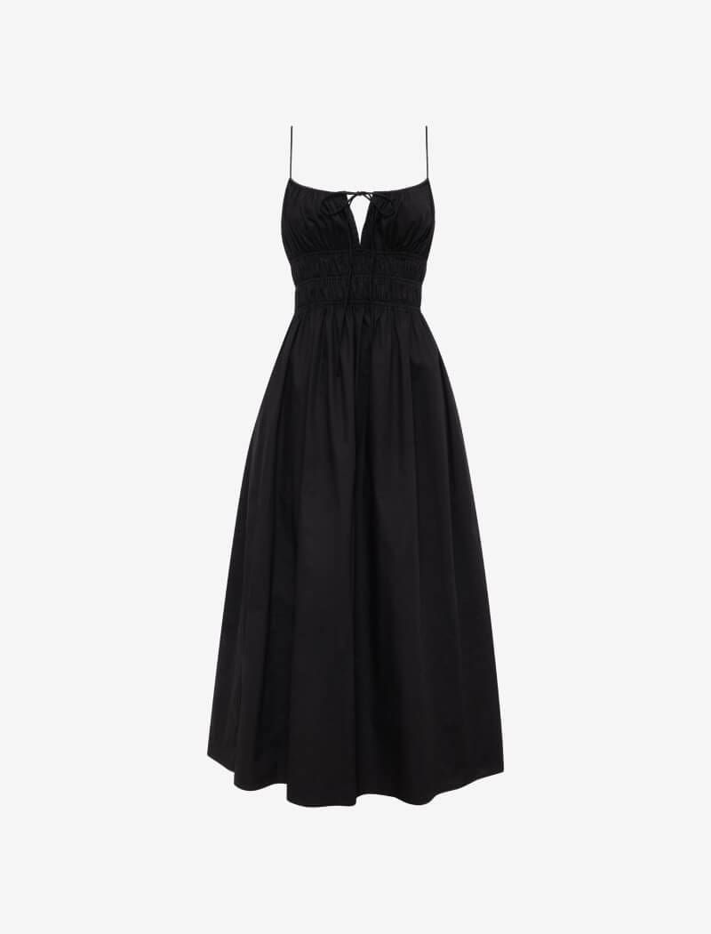Black Positano Midi Dress - Elegant Casual Wear