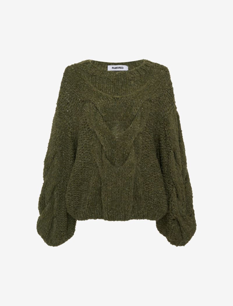 Moss Green Nonna Sweater – Cozy Knitwear