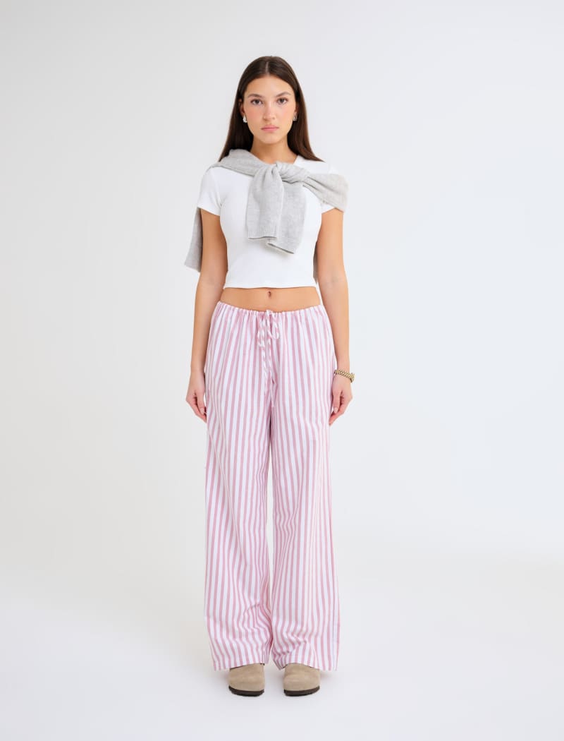 Cupid Stripe Drawstring Pants for Comfort