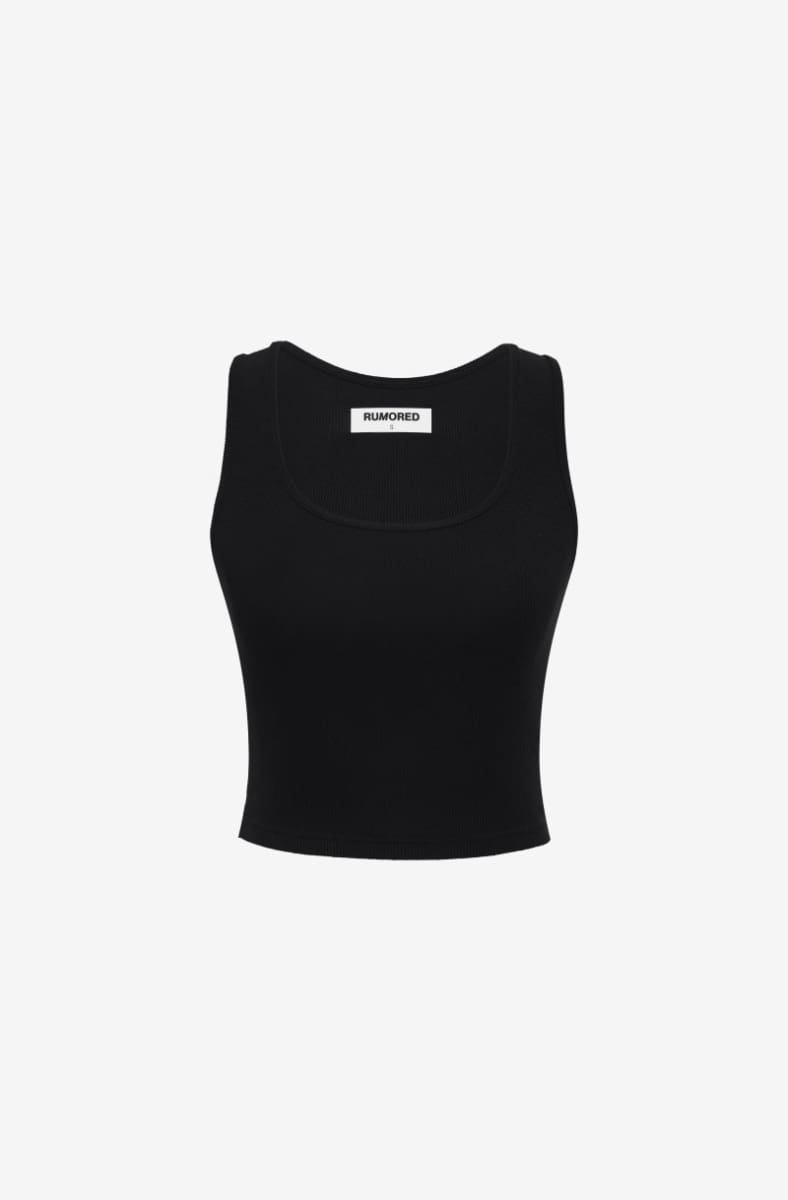 Black Ribbed Tank Top - Classic Fit